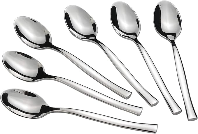 Idomy 12-Piece Stainless Steel Teaspoons, 5.9 Inches