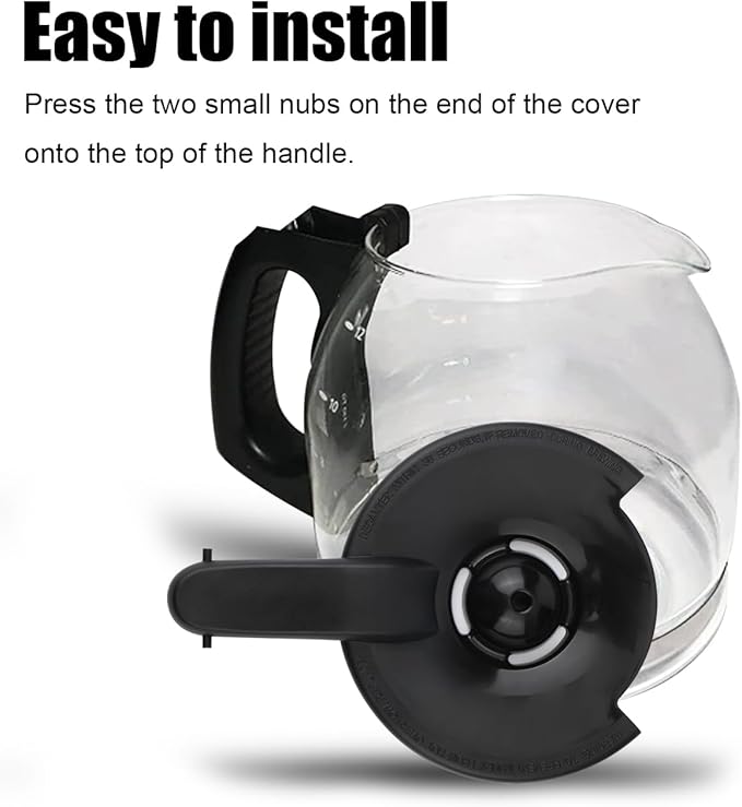 Replacement Coffee Pot Lid for Mr. Coffee Oster, Durable 12 Cup Coffee Pot Cover Carafe Top Replacement Accessories Parts for BVMC-CHX21 BVMC-CHX23 BVMC-EHX23 BVMC-EHX33CP BVMC-MVX (Black)