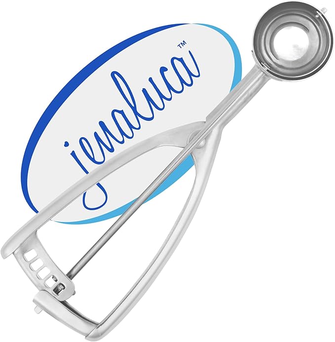 Jenaluca Medium Scoop - Cookie & Mini Cupcake Scooper - 1.5 tablespoon Disher #50 stainless steel baking scoop