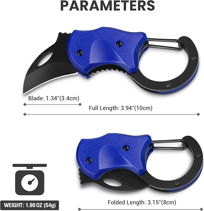 Small Pocket Knife for Men, Cool Folding Knife Box Cutter with 1.34 inch Sharp Blade, EDC Knives Tool for Everyday Carry, Great Gift for Men (Klein Blue)