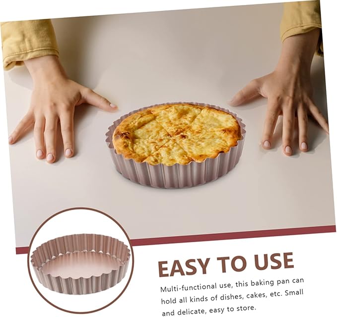2pcs Non-stick Quiche Pan with Removable Bottom Heavy Duty Tart Pans for Baking for Family Gatherings and Special Occasions Round Design
