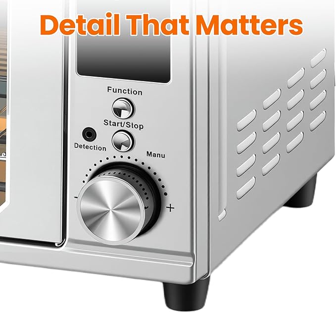 OLIXIS Air Fryer Toaster Oven Combo Extra Large with Smart Probe, 29.6QT Oven Countertop 12 Functions in 1, 7 Accessories Included, Stainless, Up to 450°F