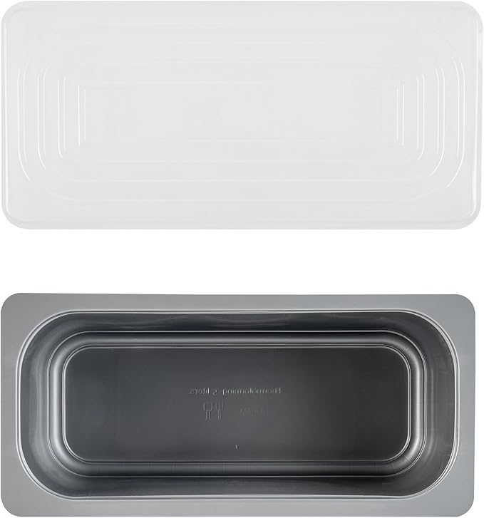 Restaurantware-RW Base 5 Quarts Ice Cream Containers, 25 Rectangle Disposable Containers - Durable, With Clear Lid, Black Plastic Box, For Ice Creams, For Cafes