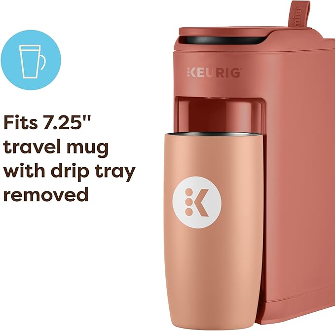 Keurig K-Mini Mate Single Serve K-Cup Pod Coffee Maker, Brews Up to 12 oz Cup, Compact Portable Coffee Machine for Small Spaces, Great for Dorms & Offices, Red Rocks