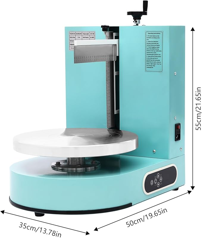 200W Electric Cake Decorating Machine, 110V Cake Spreading Machine Automatic Cake Coating Machine Speed: 30-200RPM for Cake Diameter: 4-12in (Green)