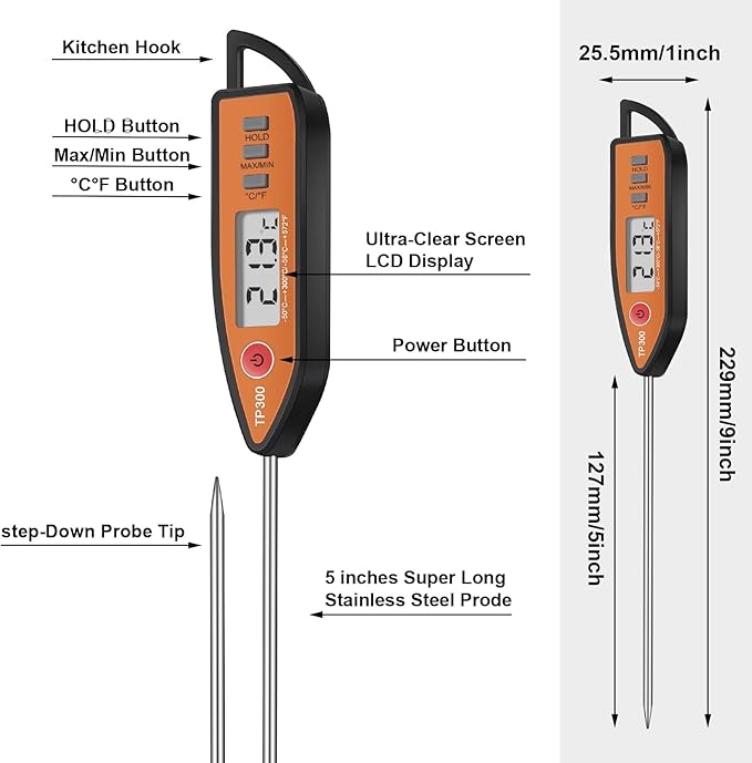 Digital Thermometer Food Meat Candy Water Immediate Read Thermometer for Kitchen Cooking(12 Pcs)