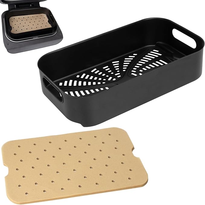 Foodi Air Frying Combo Crisper Basket for Ninja FG551 Smart Indoor Grill, Non-Stick Air Fryer Basket for Ninja Air Fryer Grills DG551/DG651 Accessories, with Disposable Perforated Paper Liners,100PCS