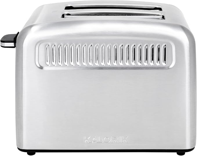Kalorik Touchscreen Toaster 2-Slice with Extra-Wide Slots, Rapid Toasting Technology with 8 Shade Settings Plus Toaster Pastry Setting Manual Lift Lever and Auto-Shut Off, 1350-Watts, Stainless Steel