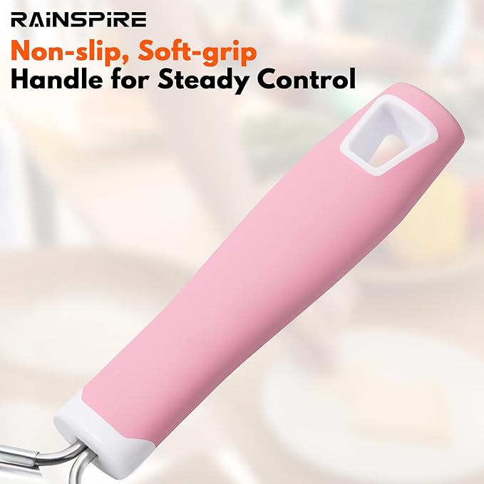 Rainspire Professional Cheese Graters for Kitchen Stainless Steel Handheld, Metal Lemon Zester Grater With Handle For Cheese, Chocolate, Spices, Kitchen Gadgets And Tools, Soft Grip Handle, Pink