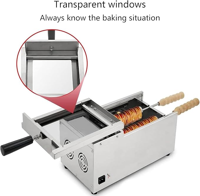 Hungarian Cake Pop Roller Machine, Chimney Roll Machine, Donut Machine, Cake Roll Oven, Bread Oven, Ice Cream Crispy Oven, for Chimney Cake and Bread Rolls