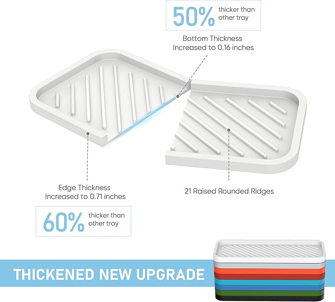 EG-SIPRO Silicone Sink Organizer Tray, WHWH Color, Unisex, 2-Pack