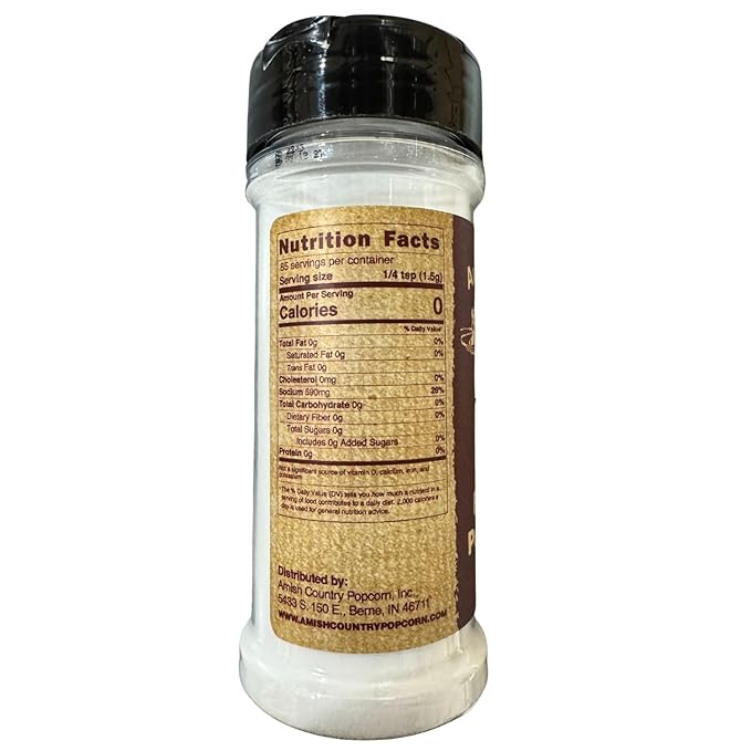 Amish Country Popcorn | Fine White Popcorn Salt - 5.5 Ounce Bottle | Old Fashioned, Non-GMO