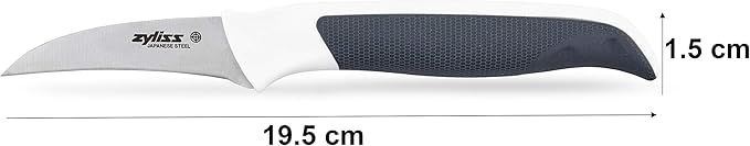 Zyliss Comfort Peeling Knife, 6.5cm/2.5in, Japanese Stainless Steel, Black/White, Dishwasher Safe
