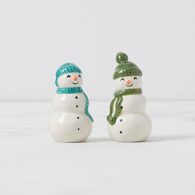 Lenox 895171 Balsam Lane Snowman Salt & Pepper Set, 2-Piece, Christmas & Holiday Hosting