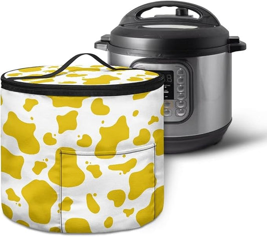 Electric Pressure Cooker Insulation Handbag Insulated Carrier Electric Pressure Cooker Insulation Bag for Kitchen Accessories, Yellow Cow Print