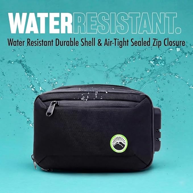 Enjoy Native Smell Proof Bag with Combination Lock, Smell Proof Container 9.5" x 6" x 5.5", Odor Proof Lockable Storage Case, Portable Travel Medicine Organizer for Herbs, Spices & Accessories