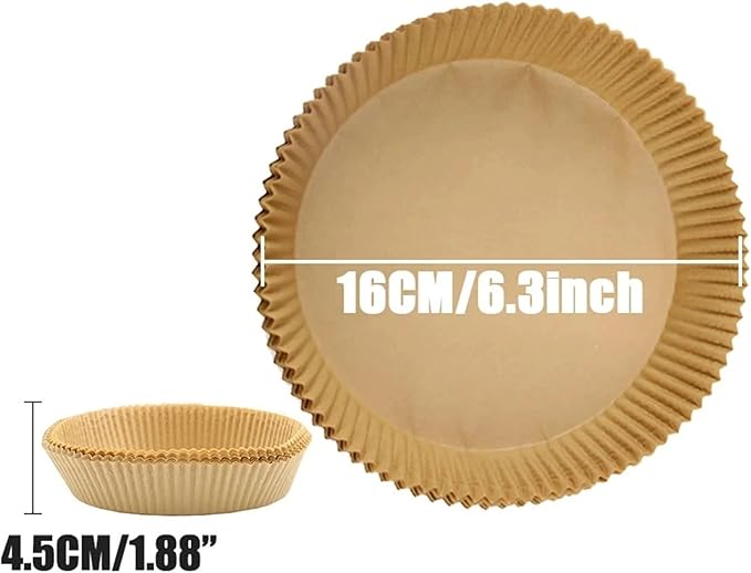 Large Air Fryer Disposable Paper Liners Nonstick 23cm Oven Airfryer Parchment Baking Paper ，Compatible For Ninja，Compatible For COSORI ，Grill Cooking Basket(16cm round,200 Pcs)