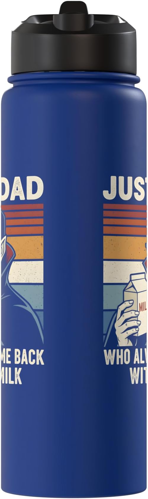 Vampire Dad Who Always Came Back With The Milk Retro Sunset Stainless Steel Insulated Water Bottle