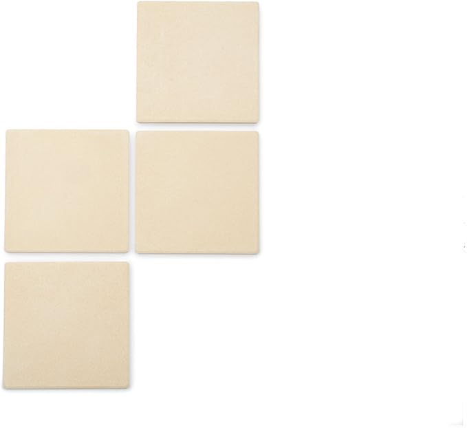 Outset Pizza Grill Stone Tiles For Oven and Grill, Set of 4 Baking Stones for Pizza, Bread & More