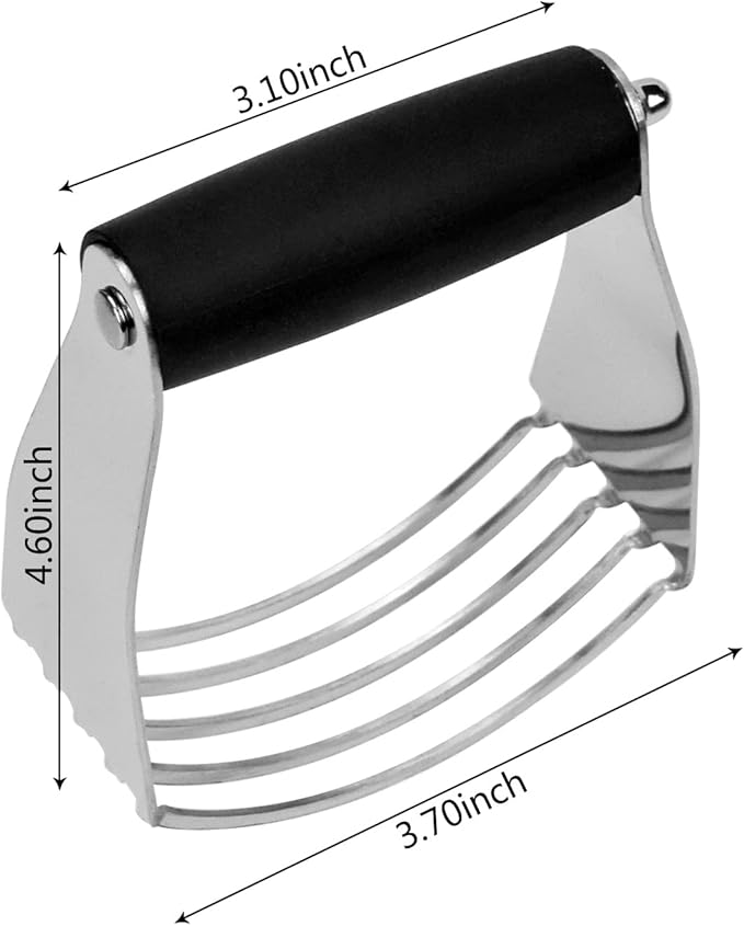Dough Blender Heavy Duty Pastry Cutter Stainless Steel Butter Cutter Professional Baking Tool For Mixing Flour Butter (Black)