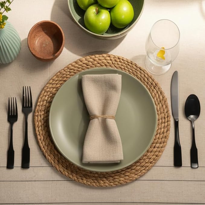 Alata Kate Black Mirror 45-Piece Silverware With Utensil-Serving Set, Service for 8, Stainless Steel Flatware, Mirror Polished Cutlery, Dishwasher Safe