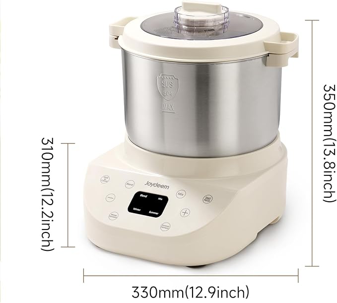 Joydeem Electric Dough Maker, 9.5Qt with Winter & Summer Fermentation, Dual Functions (MIX for Dough/Kneading, BLEND for Filling) - Ideal for Bread, Pizza, Roti, Dumplings, Sourdough, HMJ-A901