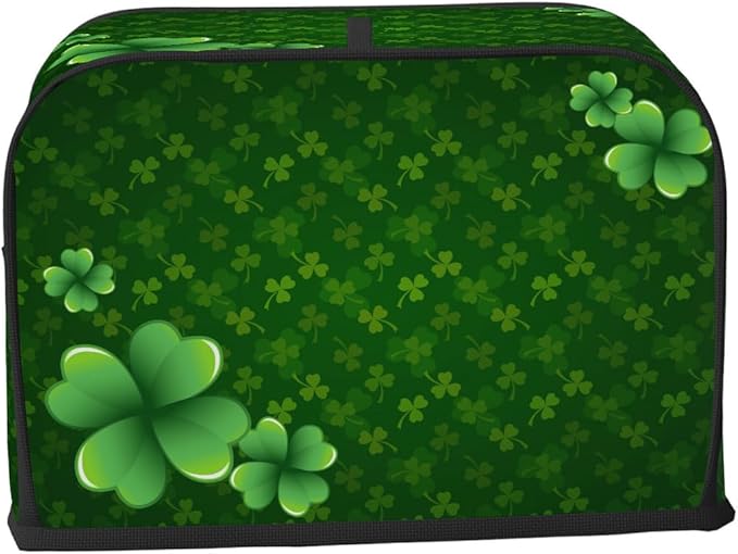 Happy St. Patrick Green Holiday Toaster Cover 2 Slice Dust and Fingerprint Protection Toaster Bread Maker Covers Washable Kitchen Appliance Covers for Kitchen Accessories Decor Bakeware Women Gift