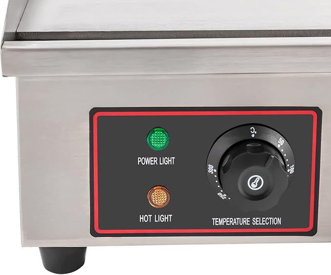 Commercial Electric Griddle, 30" 3000W Electric Countertop Flat Top Griddle Grill, Non-Stick Stainless Steel Teppanyaki Grill, Adjustable Temperature Control 122-572℉ (No Plug)