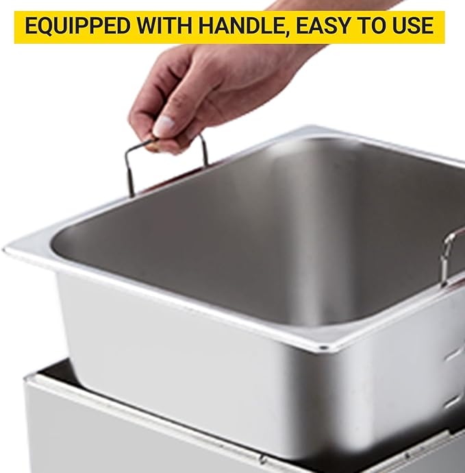 GarveeHome Commercial Deep Fryer 11 L/3.3 gal 1700W,110V|6 LB Basket with 304 Stainless Steel & Rapid Heating System | Splash Guard Lid for Restaurant, Food Truck, Home Kitchen