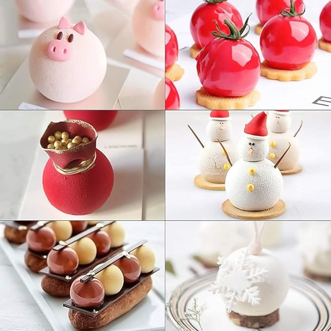 Sphere Shape Silicone Baking Mold for Mousse Cake for Baking French Dessert Pastry Chocolate,Jelly,Soap, Ice Cream Mold 15 Cavity