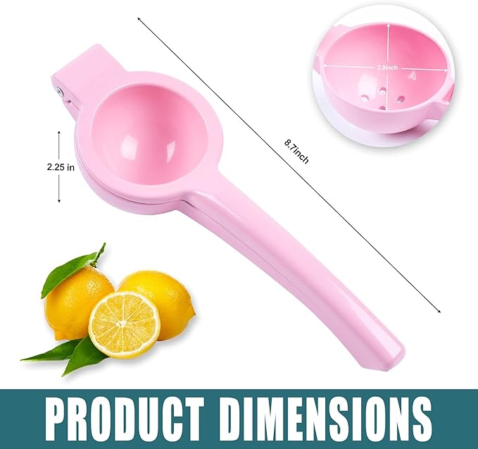 Manual Juicer Citrus Lemon Squeezer, Fruit Juicer Lime Press Metal, Professional Hand Juicer Kitchen Tool(Pink）