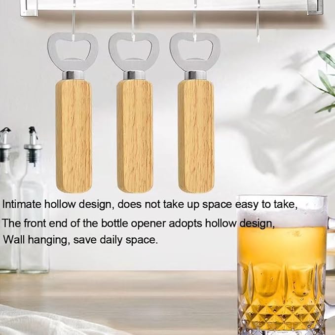 Wood Wine Bottle Opener, Beer Bottle Openers, Cider, Soft Drinks Bottle Opener for Home, Bar, Restaurant，Wedding Favors ，Wood Handle Handheld (set of 35)