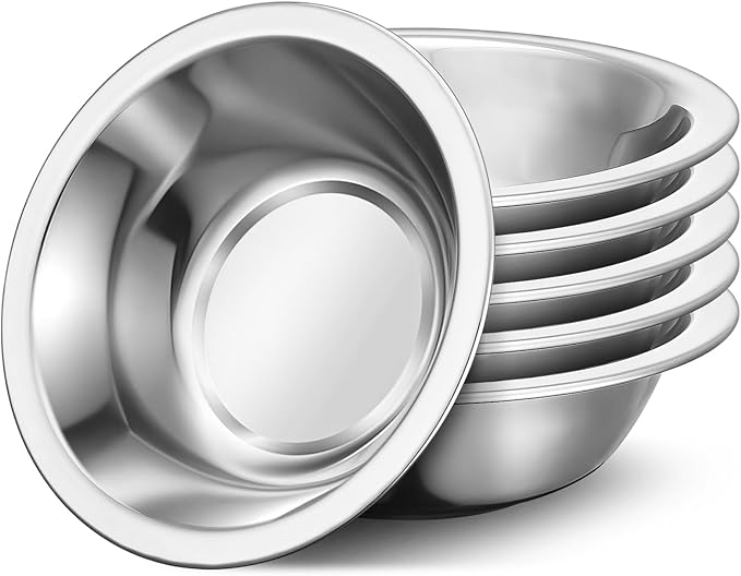 304(18/8) Stainless Steel Mixing Bowls for Kitchen, 6 Pack 6.3" 13.67 fl.oz Metal Mixing Bowls Set Stackable for Baking Serving Cooking Food Prep Storage Dishwasher Safe Lightweight