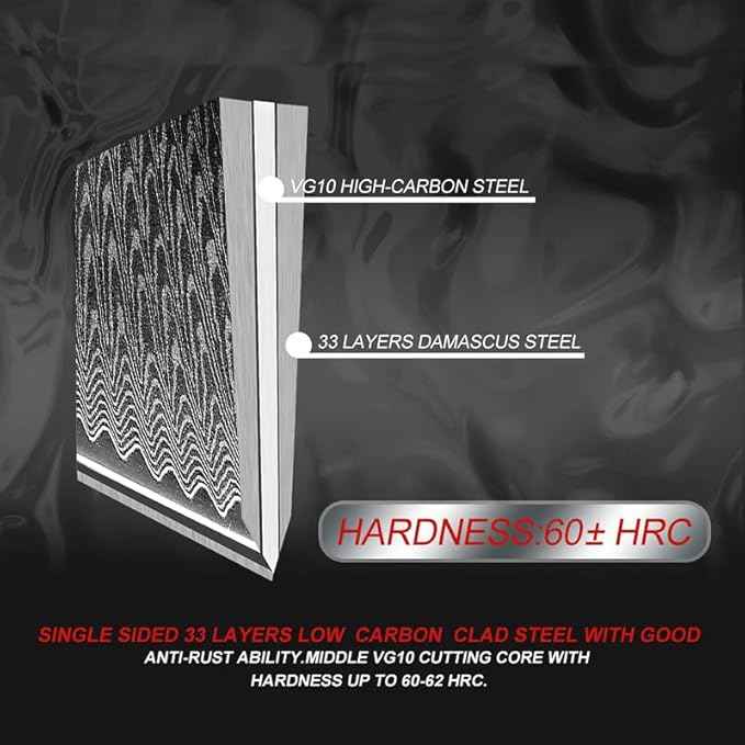 Seido Knives Hanikamu VG10 Damascus Chef Knife Set - Handcrafted Honeycomb Epoxy Resin with Stabilized Wooden Handles - Durable and Corrosion Resistant