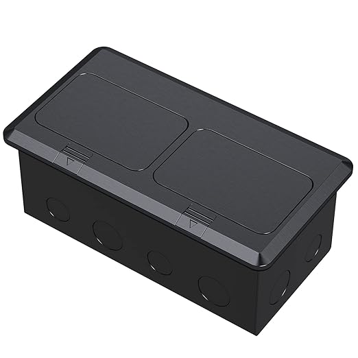 Dual Pop-Up Floor Box Electrical Kit (TR-20A, Black)