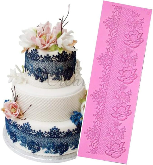 sugar edible wedding floral flower lace cake silicone Embossing Mat Texture fondant impression lace mat decorating mold gum paste cupcake topper icing candy imprint baking moulds craft