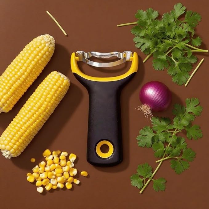 Corn Peeler for Corn on the Cob, Stainless Steel Corn Stripper Tool with Ergonomic Handle, Efficient Kernel Remover for Quick Food Prep, Dishwasher Safe