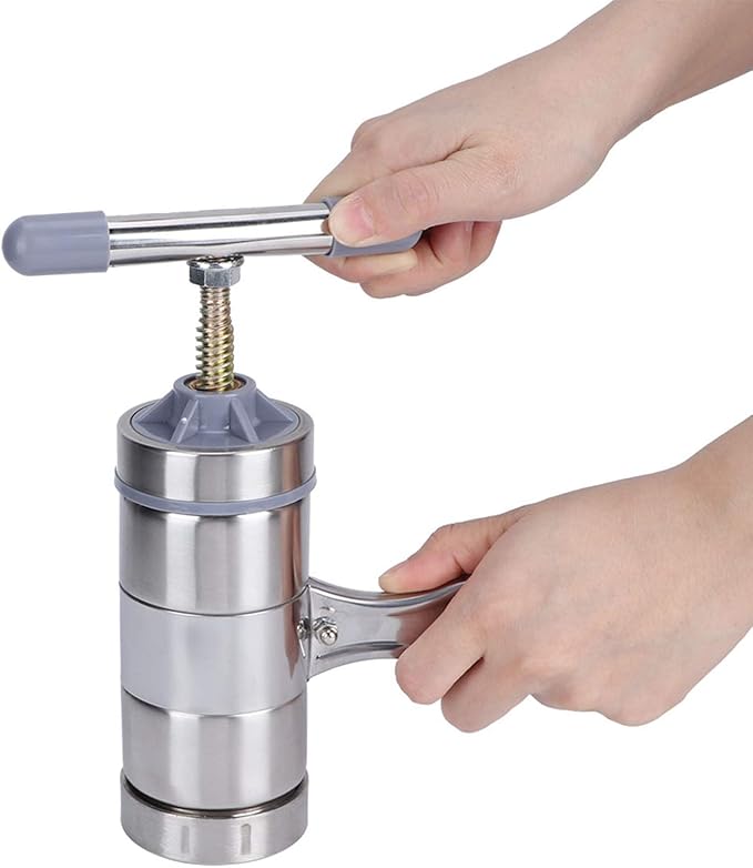 Manual Honey Press Extractor Stainless Steel Beeswax Presser for Beekeeping 650ML Suitable for Beekeepers Easy to Carry Portable Honey Extractor Equipment Including Filter Screen Honey Bottle Spoon