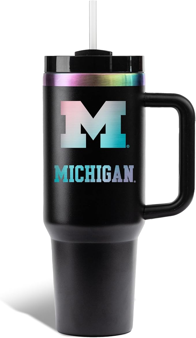 The Memory Company | Licensed NCAA 40oz Iridescent Tumbler with Handle