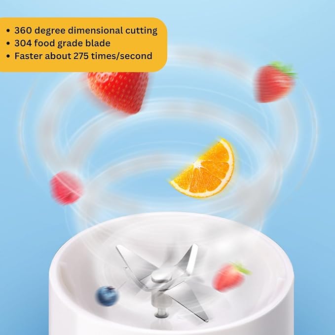 Portable Blender 2 Pack - 350 ML (12oz) Personal Size Blender for Gift - USB Rechargeable Stainless Steel 4 Blades Travel Blender for Shakes Smoothies