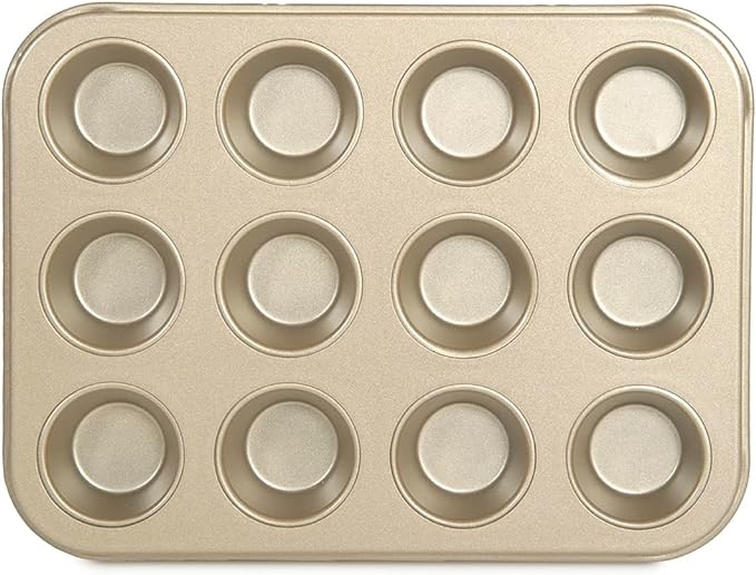 Glad Mini Muffin Pan Nonstick - Heavy Duty Metal Cupcake Tin with Small Baking Cups, Mini 12-Cup