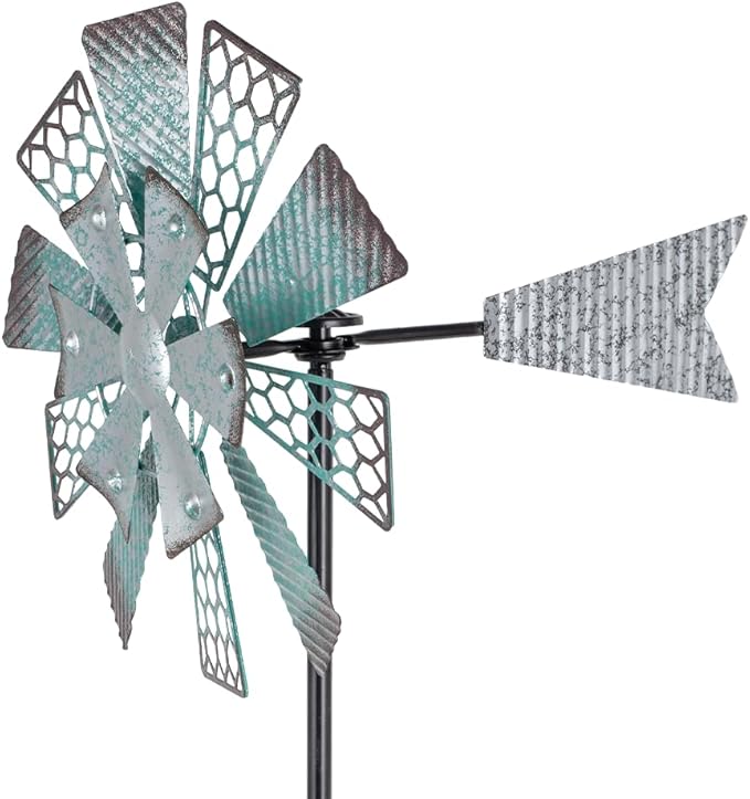 Viveta Metal Wind Spinners Outdoor, 13" Kinetic Wind Spinner, Garden Windmill for Outdoor Patio Yard Decor