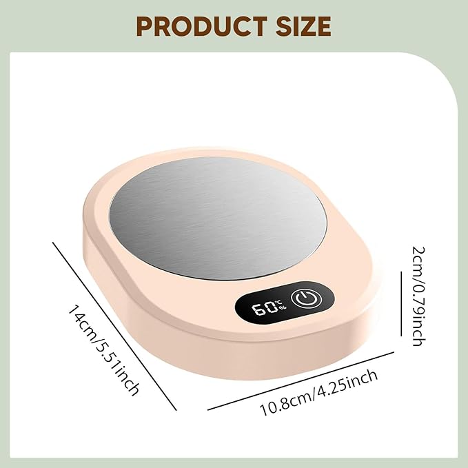 Amagogo Electric Beverage Warmer Plate Portable,Smart Coffee Heater with 4 Temperature Settings for Office Home, Pink