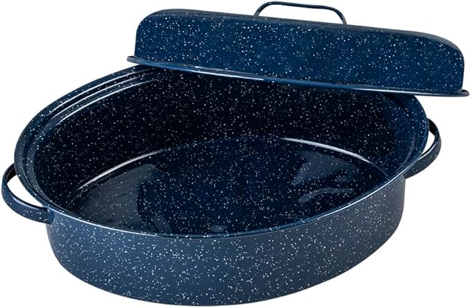 Granite Ware Limited Edition Large Covered Oval Roasting Pan, 18", Blue