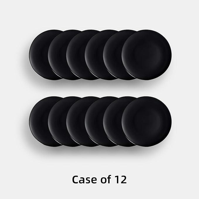 Stoneware Coupe Commercial Grade Dinnerware, Matte Black Plate 12.25", Case of 12