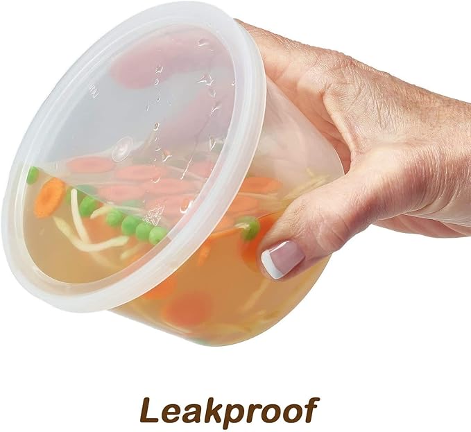 DuraHome Deli Containers with Lids for Food Storage Leakproof - 46 Sets BPA-Free Plastic Microwaveable Clear Food Storage Container Premium Quality, Freezer & Dishwasher Safe (Mixed - 16oz & 32oz.)
