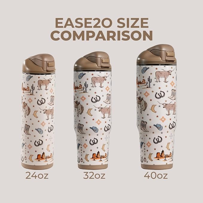 HydroJug Ease2o Water Bottle with Straw & Chug Lid, Stainless Steel, Vented Cap to Help Reduce Pressure, Water-Level Window, Cup Holder Friendly, Non-Slip Base – 32oz, Mesa