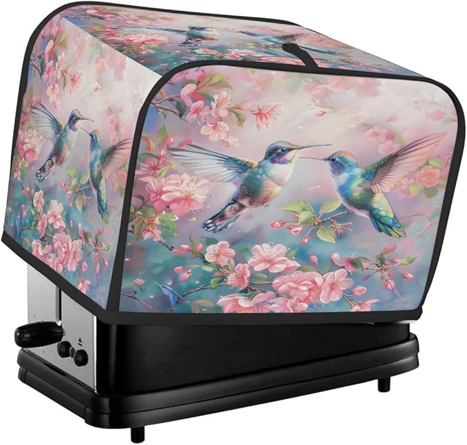 Spring Animals Bird Flower Toaster Cover 2 Slice Dust and Fingerprint Protection Toaster Bread Maker Covers Washable Kitchen Small Appliance Covers for Kitchen Accessories Decor Bakeware Women Gift
