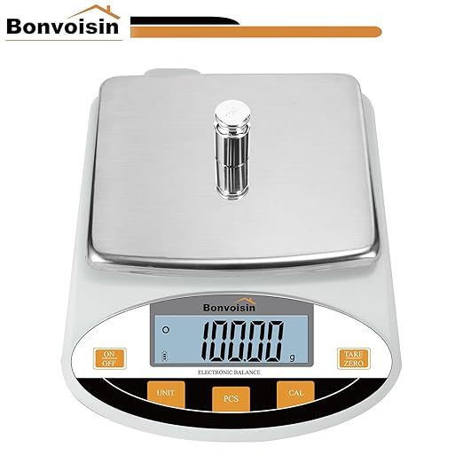 Bonvoisin Lab Scale 500gx0.01g Digital Precision Analytical Balance - High Precision Electronic Balance for Jewelry, Kitchen, Scientific, and Laboratory Use