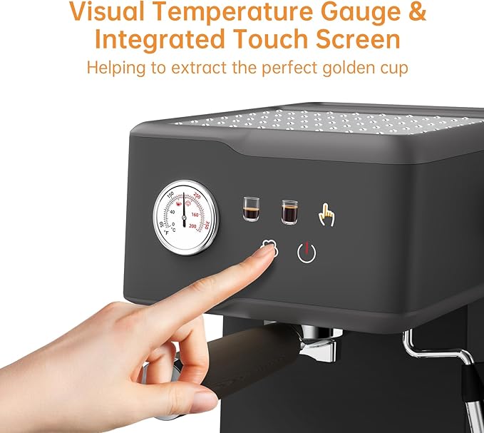 MAttinata Espresso Machine 20 Bar, Espresso Coffee Maker with Professional Milk Frother Steam Wand for Cappuccino & Latte, 60oz Removable Water Tank for Home，Stainless Steel